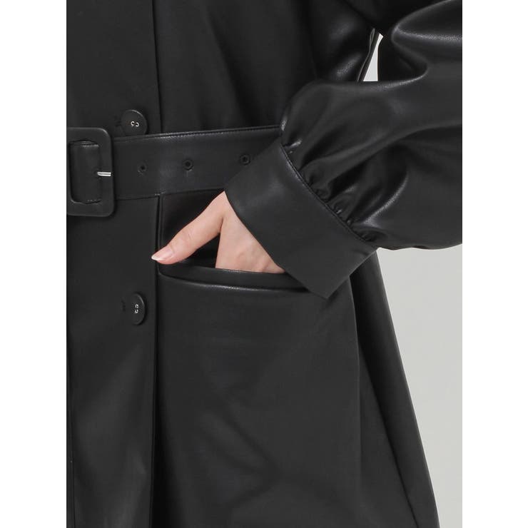 フェイクレザーAラインジャケット | jouetie | 詳細画像31 