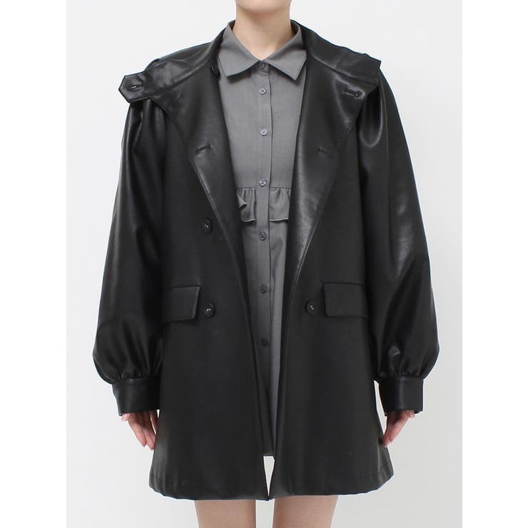 フェイクレザーAラインジャケット | jouetie | 詳細画像38 