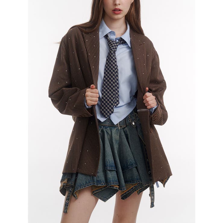 ラインストーンテーラードジャケット【セットアップ対応】 | jouetie | 詳細画像11 