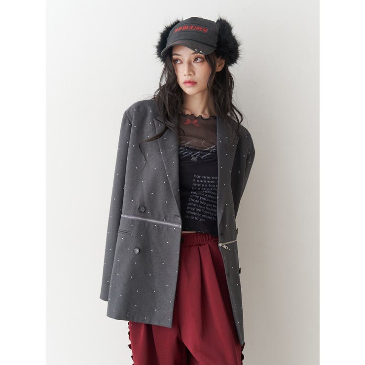 ラインストーンテーラードジャケット【セットアップ対応】 | jouetie | 詳細画像14 