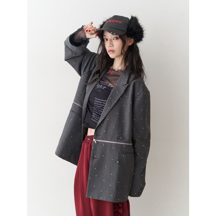 ラインストーンテーラードジャケット【セットアップ対応】 | jouetie | 詳細画像15 