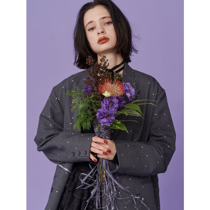 ラインストーンテーラードジャケット【セットアップ対応】 | jouetie | 詳細画像5 