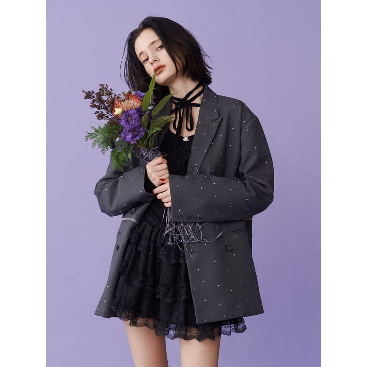 ラインストーンテーラードジャケット【セットアップ対応】 | jouetie | 詳細画像6 