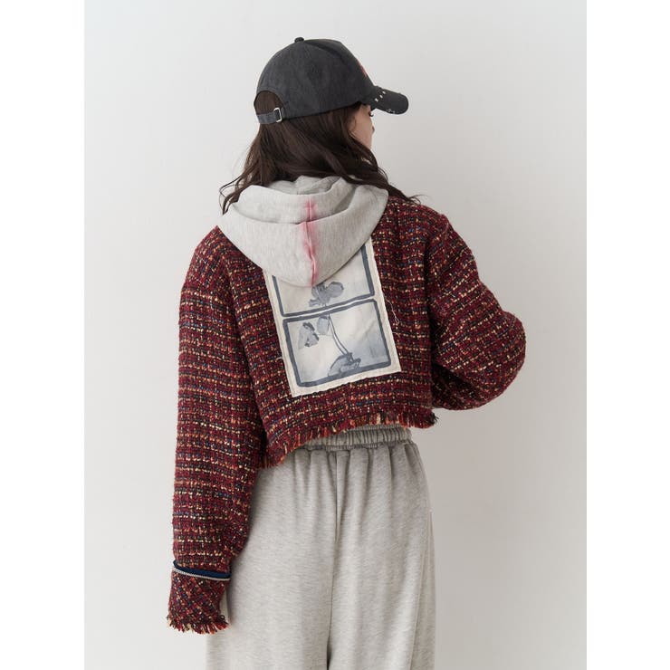 【PosTokyo】ノーカラーツイードジャケット | jouetie | 詳細画像10 