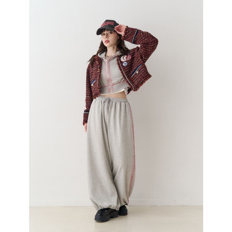 【PosTokyo】ノーカラーツイードジャケット | jouetie | 詳細画像12 