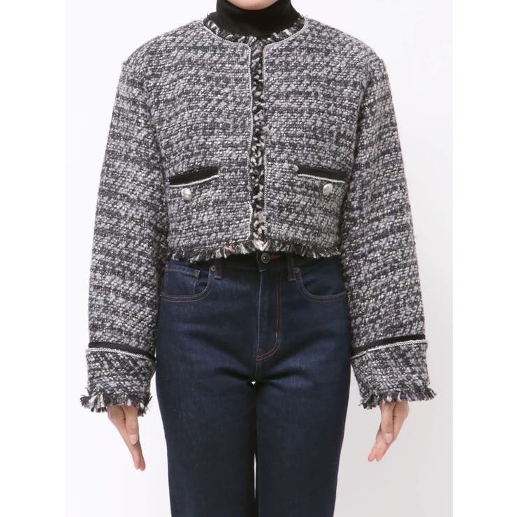 【PosTokyo】ノーカラーツイードジャケット | jouetie | 詳細画像14 