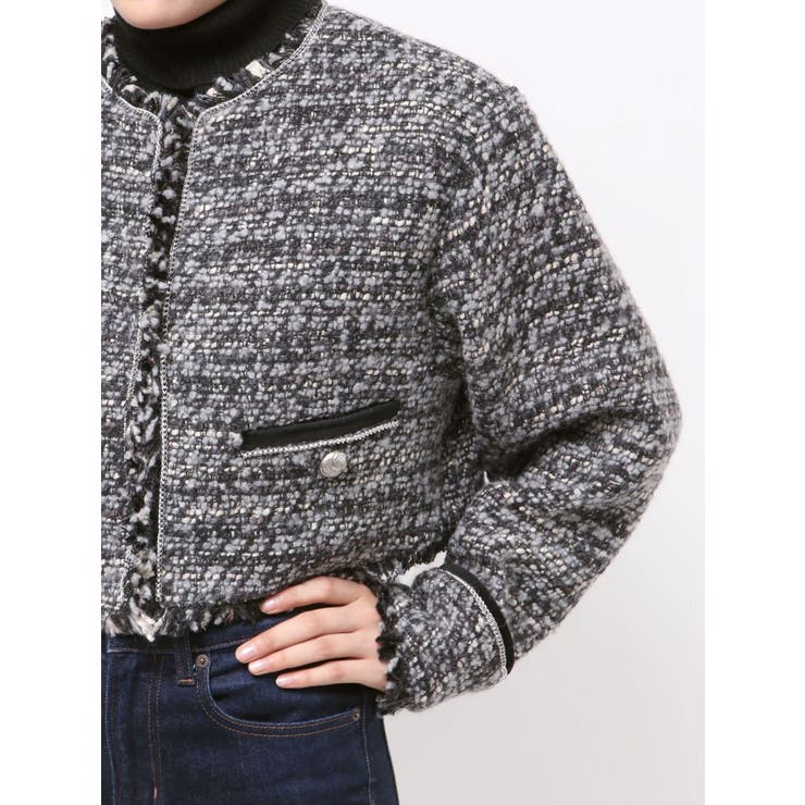 【PosTokyo】ノーカラーツイードジャケット | jouetie | 詳細画像18 