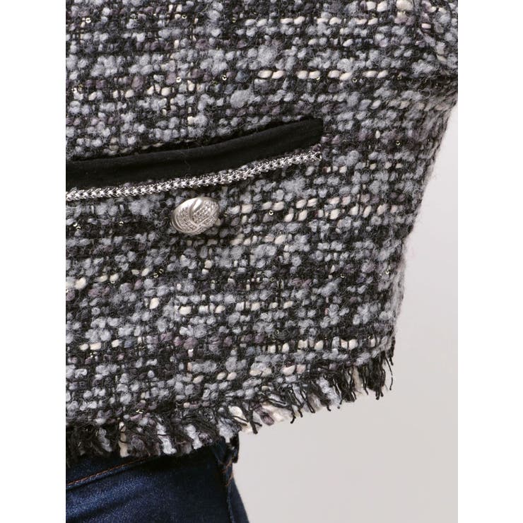 【PosTokyo】ノーカラーツイードジャケット | jouetie | 詳細画像21 