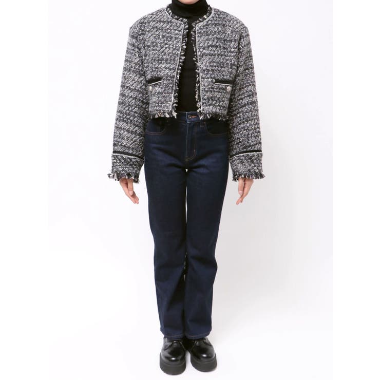 【PosTokyo】ノーカラーツイードジャケット | jouetie | 詳細画像25 