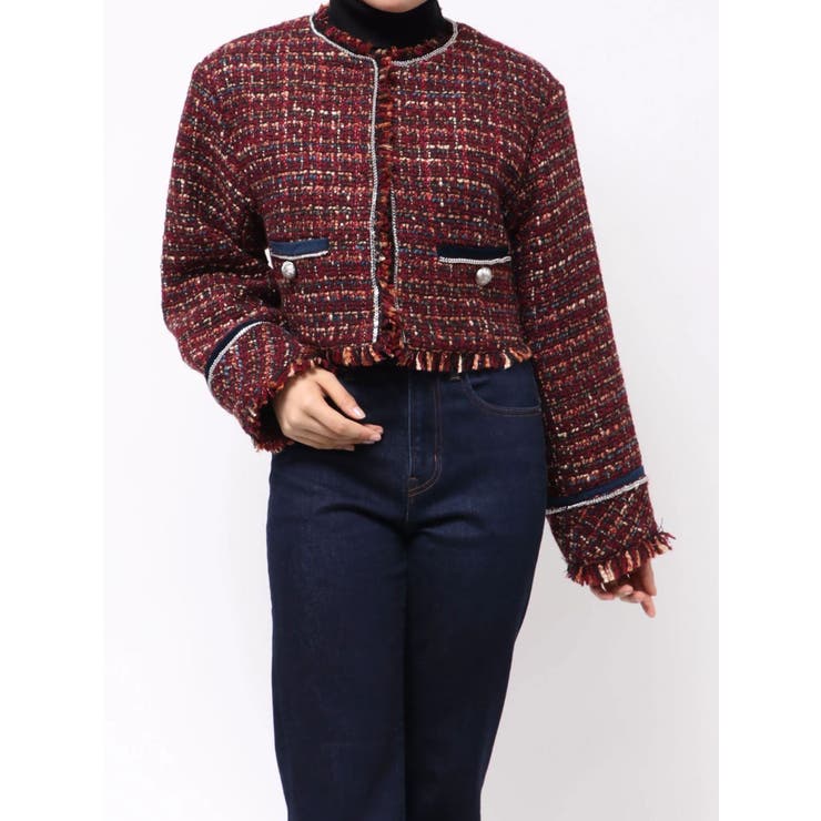 【PosTokyo】ノーカラーツイードジャケット | jouetie | 詳細画像28 