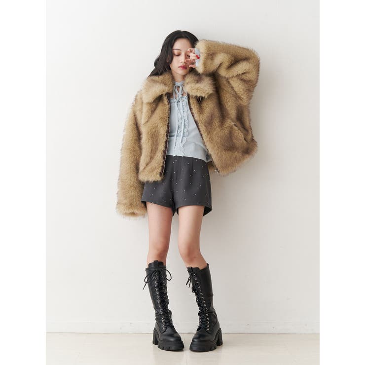 【WEB限定】ベルトミドルファーコート | jouetie | 詳細画像11 