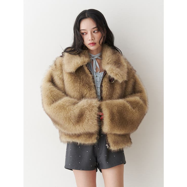 【WEB限定】ベルトミドルファーコート | jouetie | 詳細画像14 