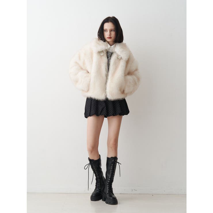 【WEB限定】ベルトミドルファーコート | jouetie | 詳細画像3 