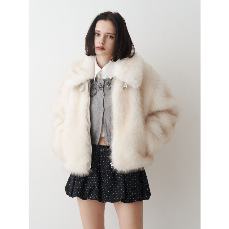 【WEB限定】ベルトミドルファーコート | jouetie | 詳細画像7 