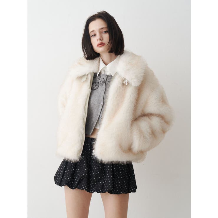 【WEB限定】ベルトミドルファーコート | jouetie | 詳細画像8 