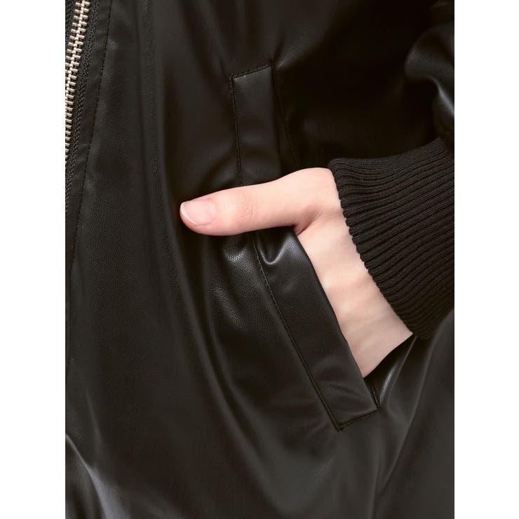 フェイクレザーライダースMA-1ジャケット | jouetie | 詳細画像10 
