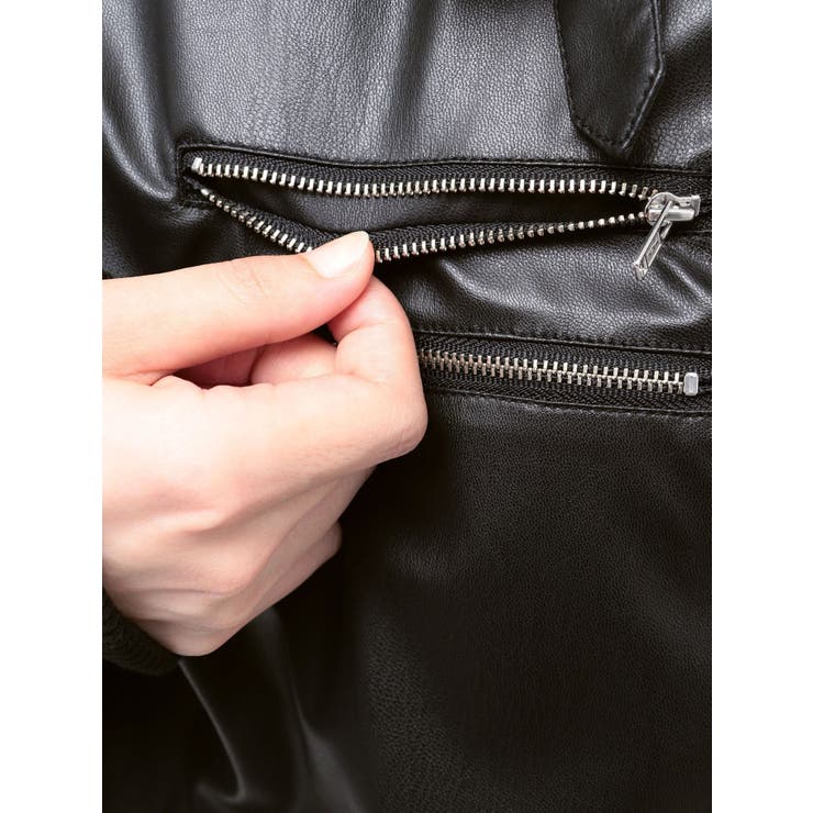 フェイクレザーライダースMA-1ジャケット | jouetie | 詳細画像14 