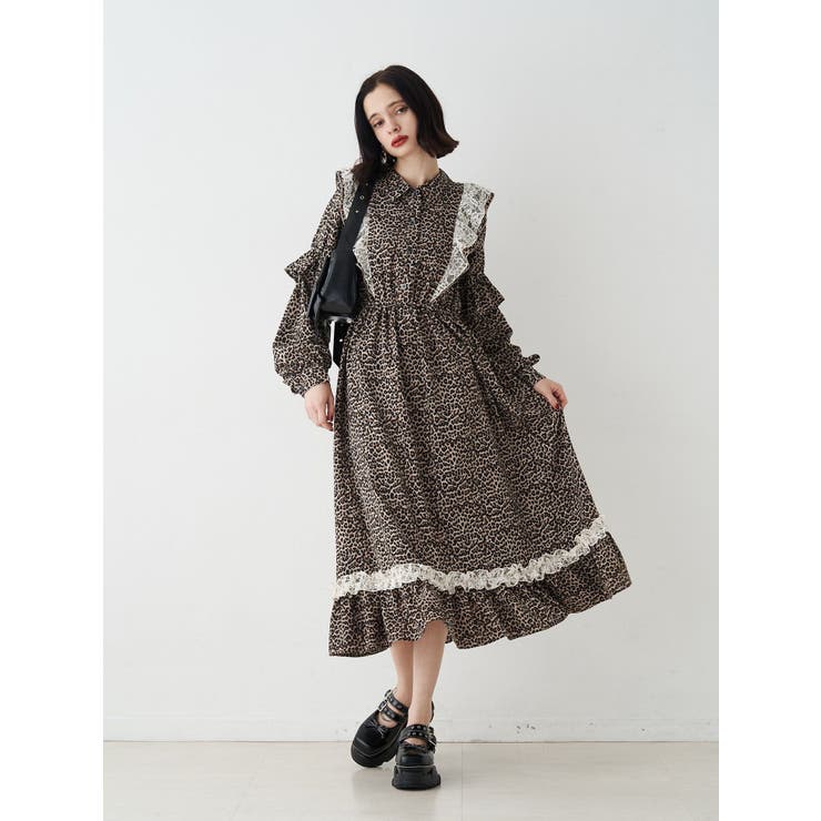 ラッフルフリルロングワンピース[品番：MKSW0067227]｜jouetie