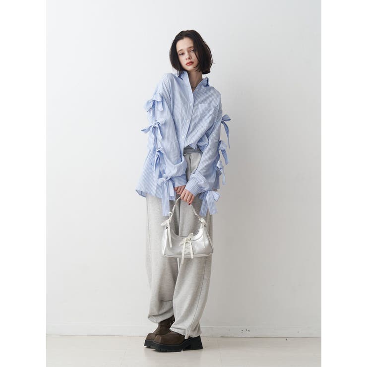 【WEB限定】リボンスリーブBIGシャツ | jouetie | 詳細画像15 