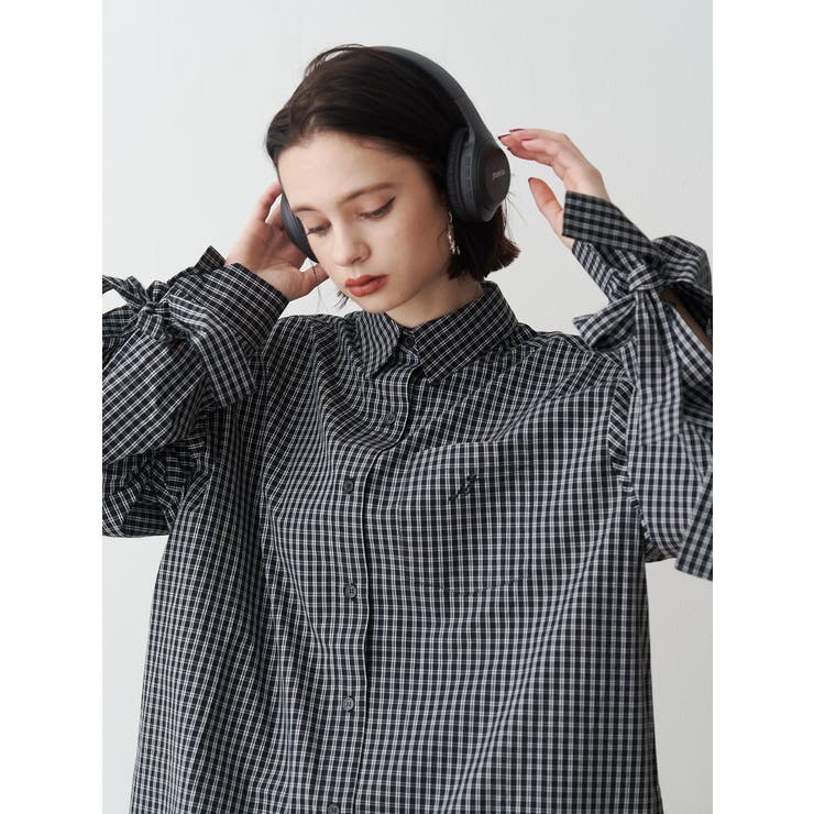 【WEB限定】リボンスリーブBIGシャツ | jouetie | 詳細画像3 