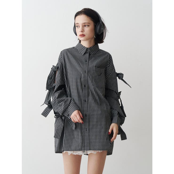 【WEB限定】リボンスリーブBIGシャツ | jouetie | 詳細画像7 