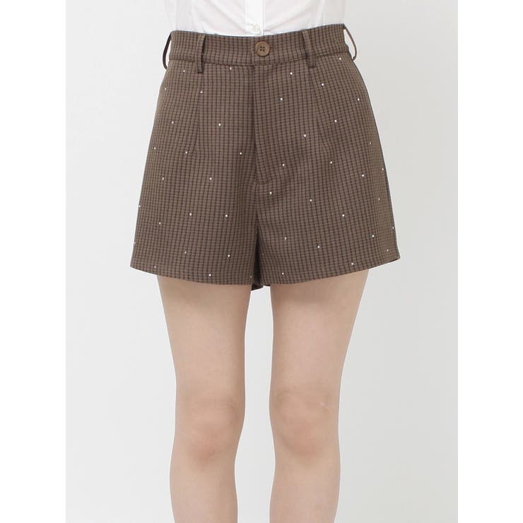 ラインストーンショートパンツ【セットアップ対応】[品番：MKSW0065989