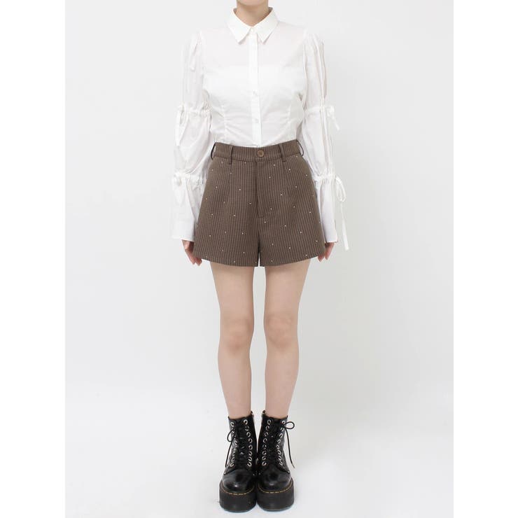ラインストーンショートパンツ【セットアップ対応】[品番：MKSW0065989