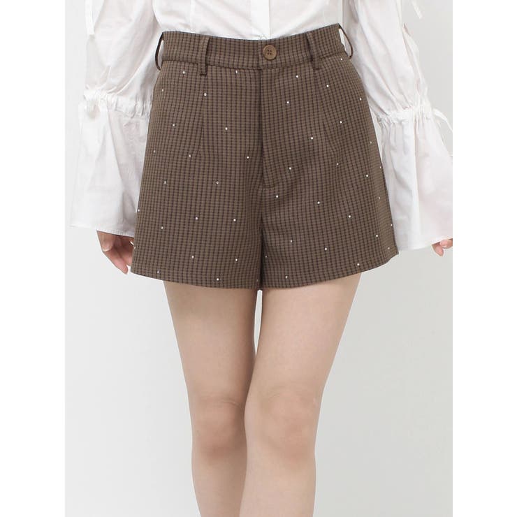 ラインストーンショートパンツ【セットアップ対応】[品番：MKSW0065989
