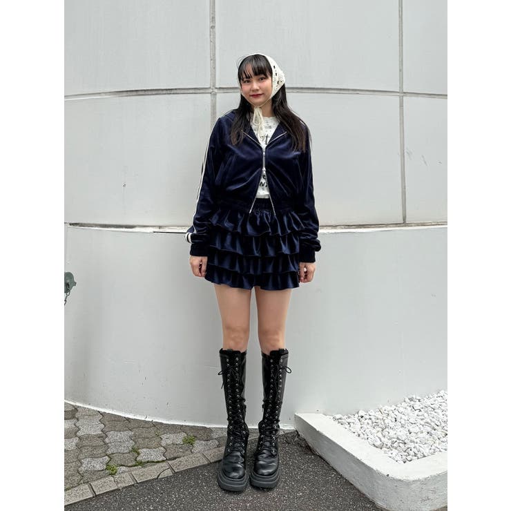 ベロアラインティアードミニスカート【セットアップ対応】 | jouetie | 詳細画像41 