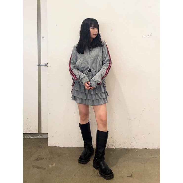 ベロアラインティアードミニスカート【セットアップ対応】 | jouetie | 詳細画像43 