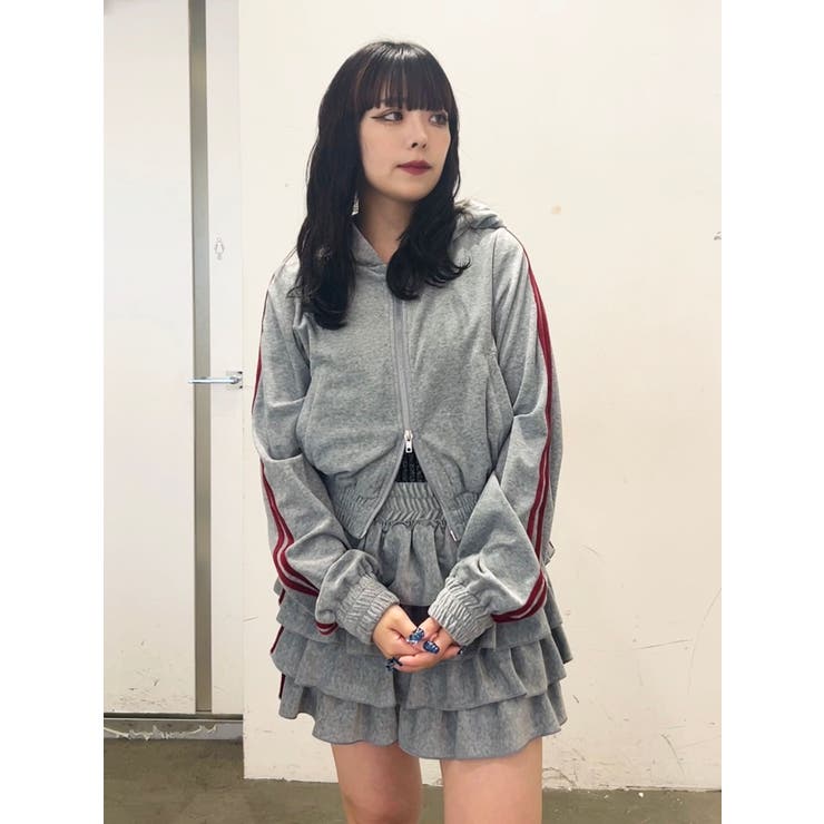 ベロアラインティアードミニスカート【セットアップ対応】 | jouetie | 詳細画像44 