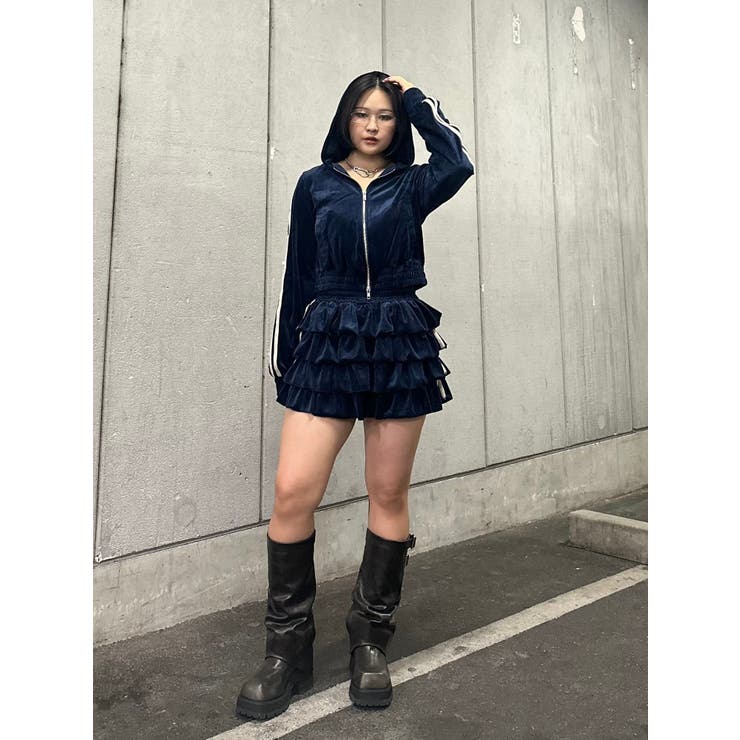 ベロアラインティアードミニスカート【セットアップ対応】 | jouetie | 詳細画像46 