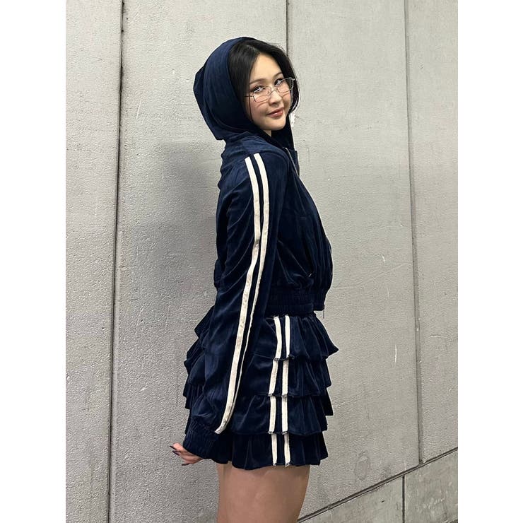 ベロアラインティアードミニスカート【セットアップ対応】 | jouetie | 詳細画像47 