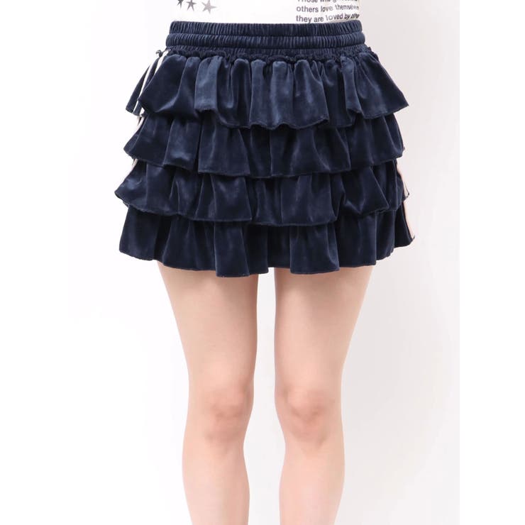 ベロアラインティアードミニスカート【セットアップ対応】 | jouetie | 詳細画像48 