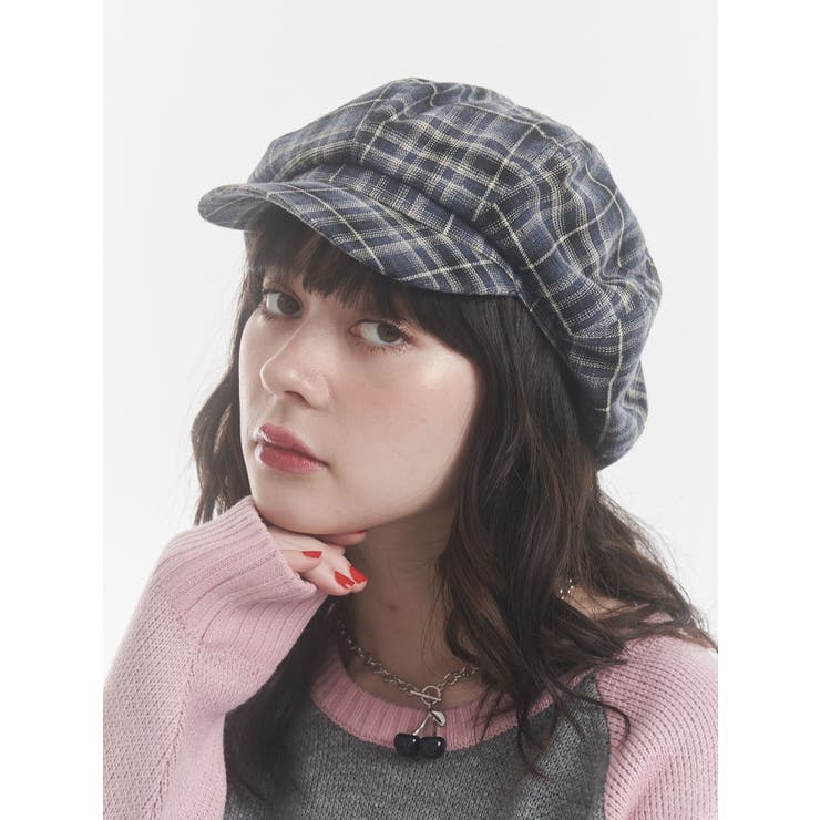 チェックパターンビッグキャスケット | jouetie | 詳細画像1 