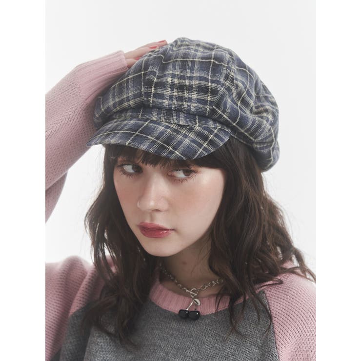 チェックパターンビッグキャスケット | jouetie | 詳細画像2 