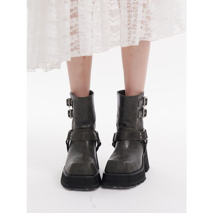 プラットフォームショートエンジニアブーツ | jouetie | 詳細画像3 