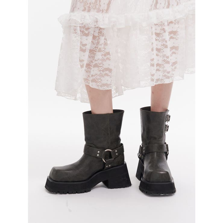 プラットフォームショートエンジニアブーツ | jouetie | 詳細画像4 