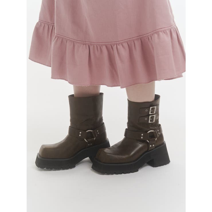 プラットフォームショートエンジニアブーツ | jouetie | 詳細画像6 