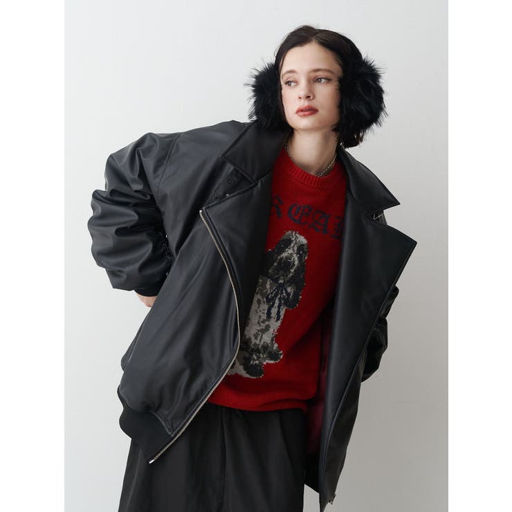 DOGジャガードルーズニット | jouetie | 詳細画像18 