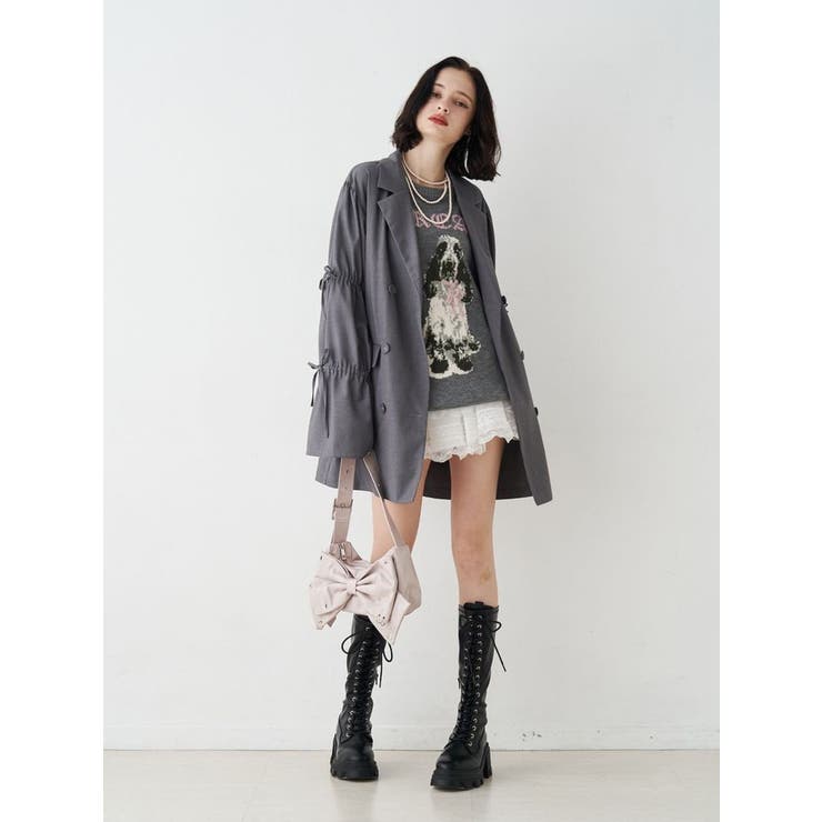 DOGジャガードルーズニット | jouetie | 詳細画像2 