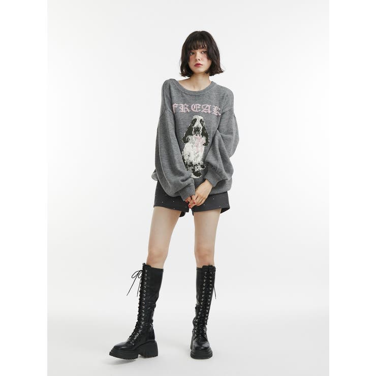 DOGジャガードルーズニット | jouetie | 詳細画像22 