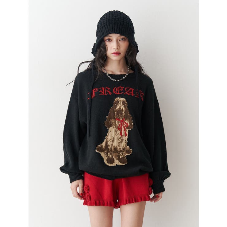 DOGジャガードルーズニット | jouetie | 詳細画像24 