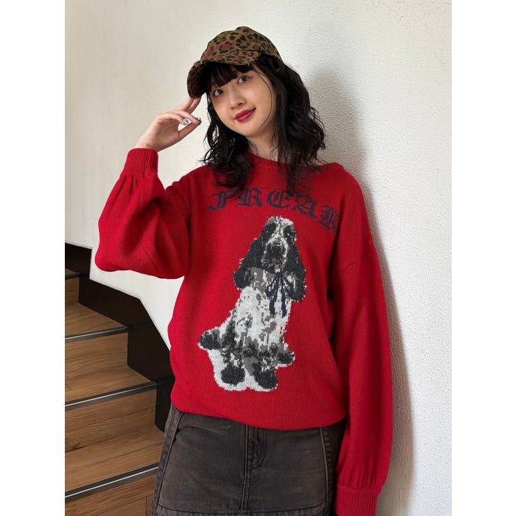 DOGジャガードルーズニット | jouetie | 詳細画像35 