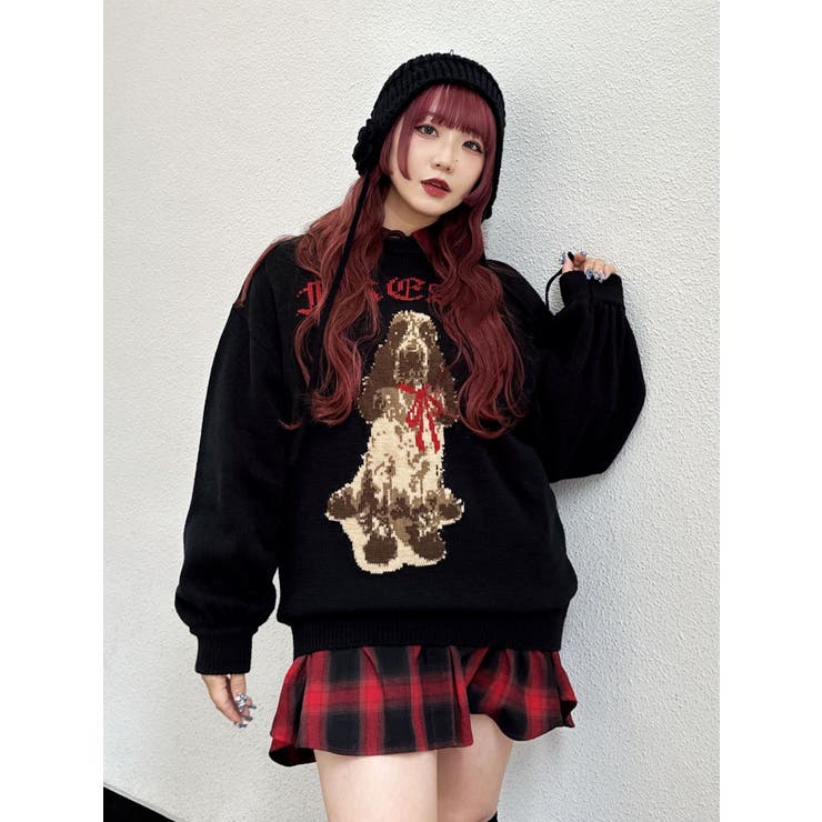 DOGジャガードルーズニット | jouetie | 詳細画像39 