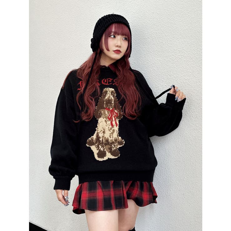 DOGジャガードルーズニット | jouetie | 詳細画像40 