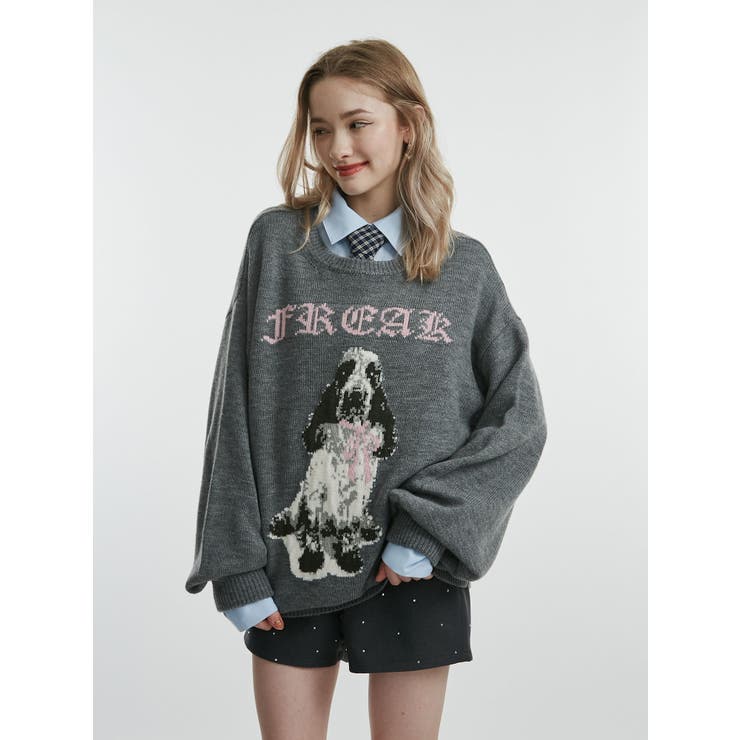 DOGジャガードルーズニット | jouetie | 詳細画像5 