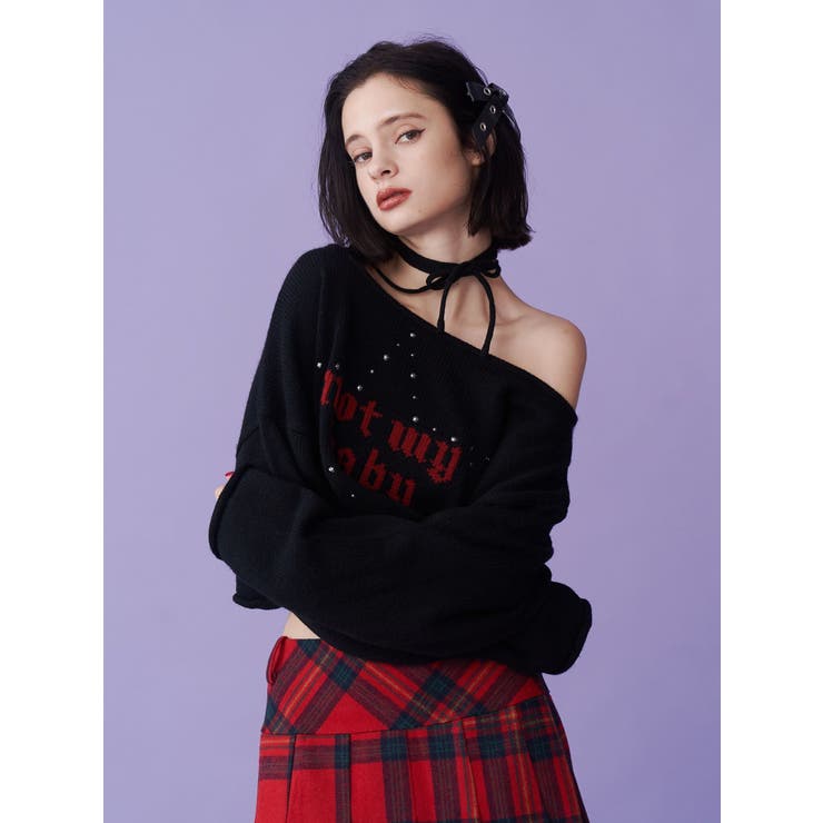 ワンショルスタッズショートニット | jouetie | 詳細画像10 