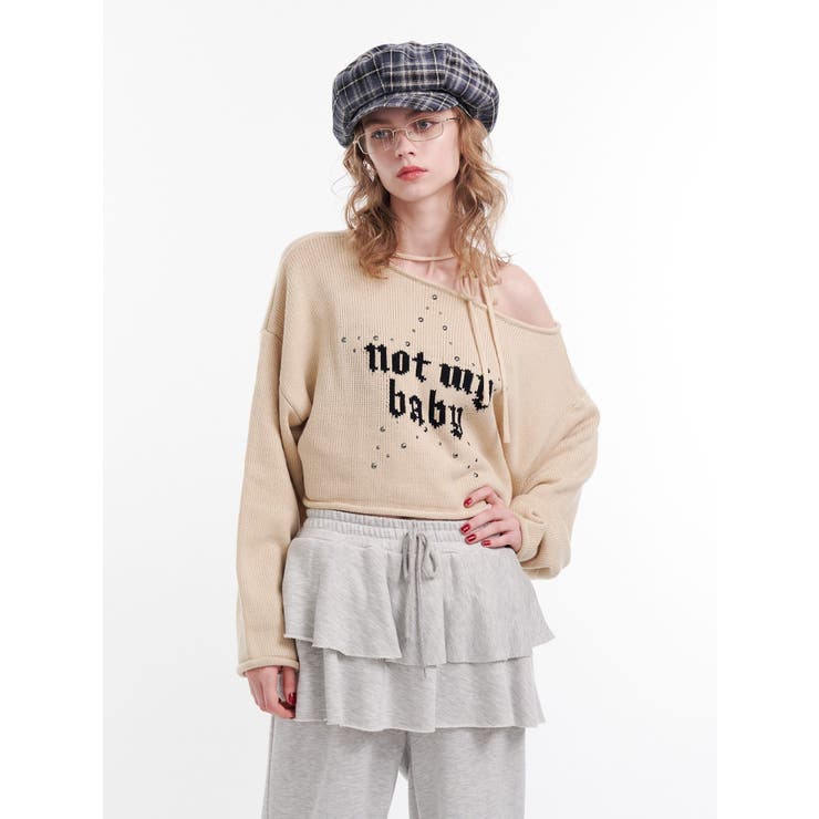 ワンショルスタッズショートニット | jouetie | 詳細画像14 