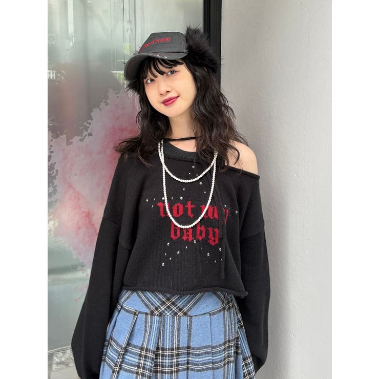 ワンショルスタッズショートニット | jouetie | 詳細画像21 